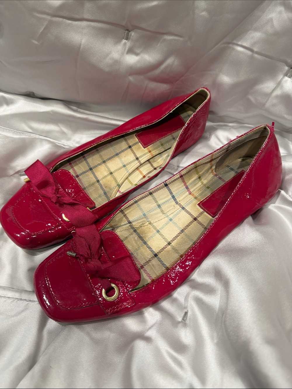 Coach Patent Leather Bow Flats in Fuchsia Patent Leather